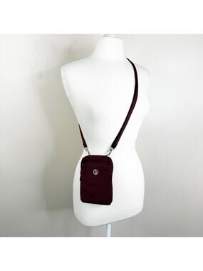 NEW BG By Baggallini RFID Protected Purple Maroon Travel Crossbody Bag